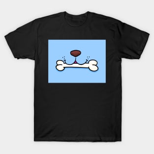 Dog Mouth With Bone Face Mask (Cyan) T-Shirt